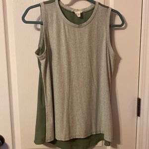 Loft lounge green white mixed media tank